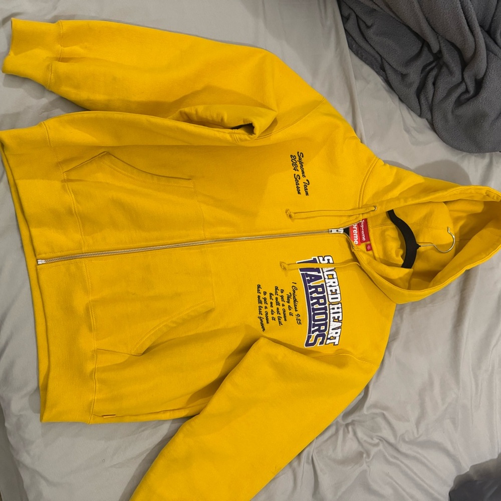 Supreme salvation Yellow Zip-Up Hoodie